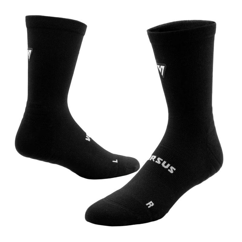 VERSUS Classic Black Crew Tab Socks