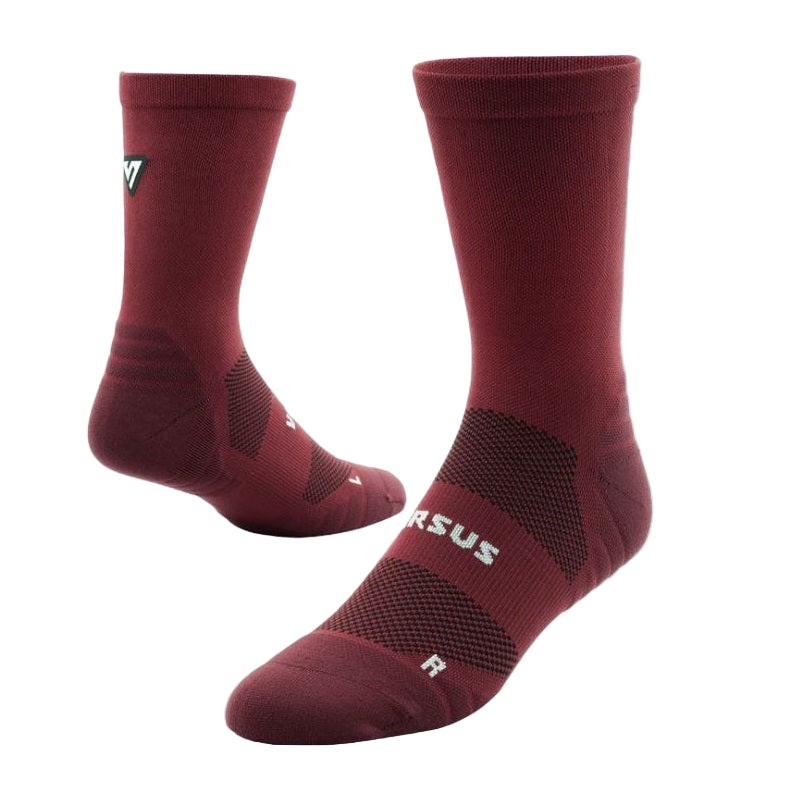 VERSUS Classic Maroon Crew Tab Socks