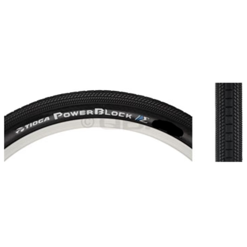 Tioga PowerBlock Tire – 24 x 2.1, Clincher, Wire, Black, 60tpi