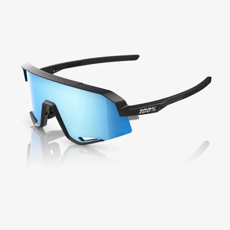 100% Sunglasses Slendale Matte Black Hiper Blue Multilayer