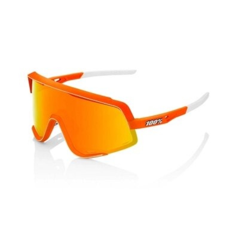 100% Sunglasses Glendale Neon Orange Hiper Red