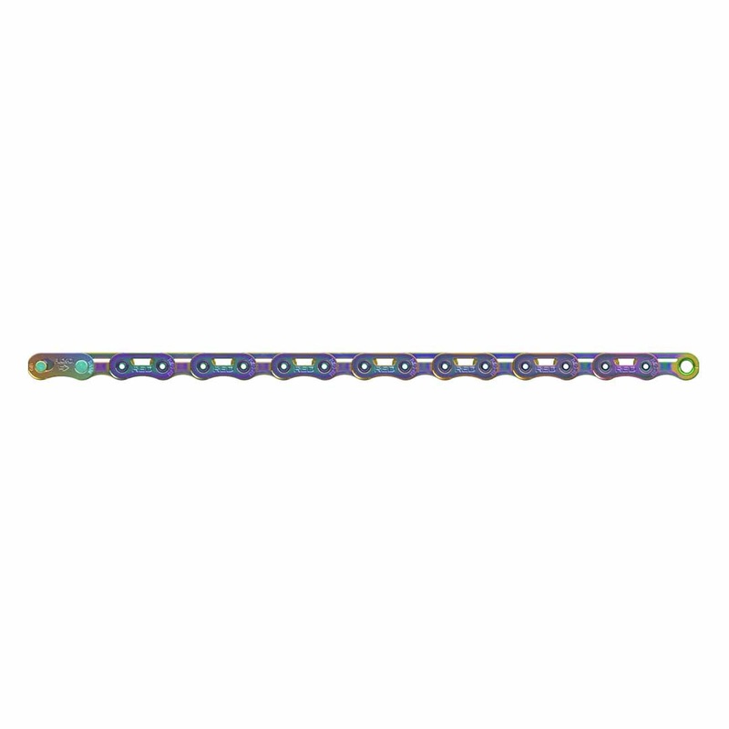 Chain Red E1 Flattop 126Links Rainbow w/ PowerLock 12 Speed