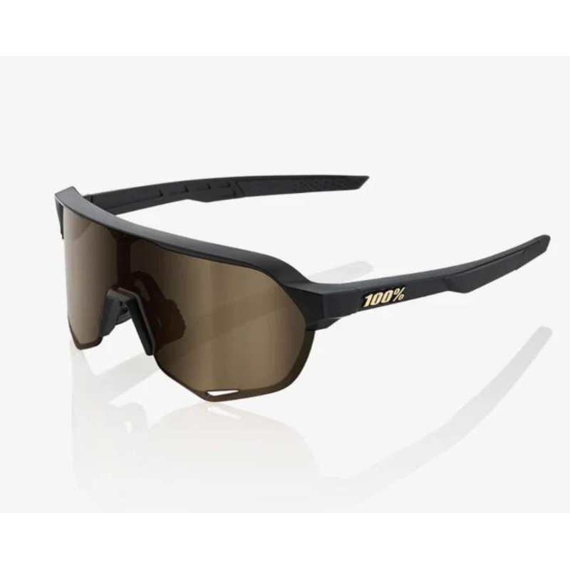 100% Sunglasses S2 Matte Black  Soft Gold