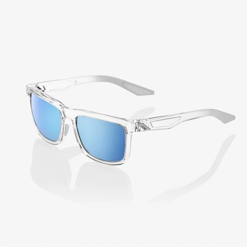 100% Sunglasses Blake Polished Crystal Haze Hiper Blue