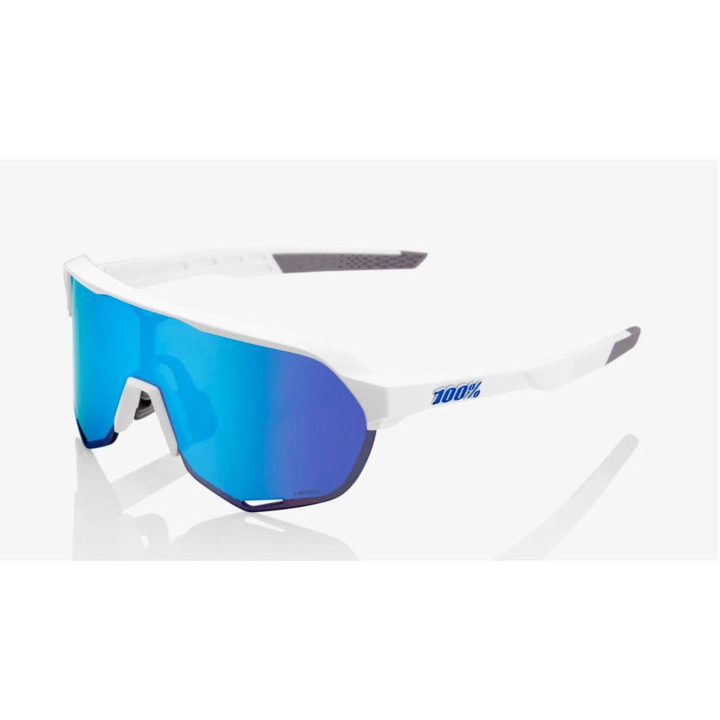 100% Sunglasses S2 Matte White Hiper Bue