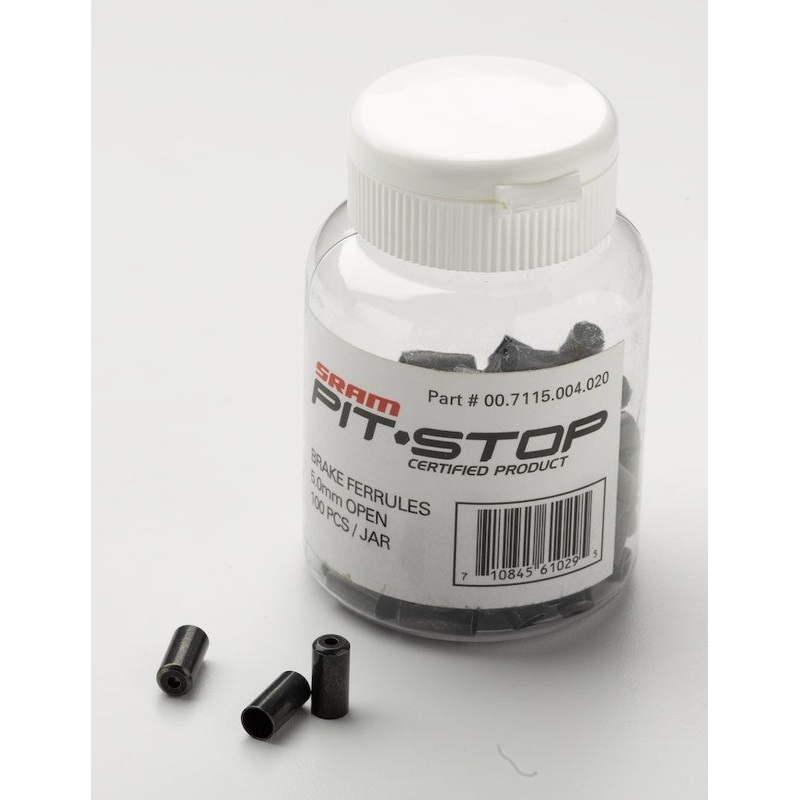 Brake Ferrules 5.0mm Black Quantity 100
