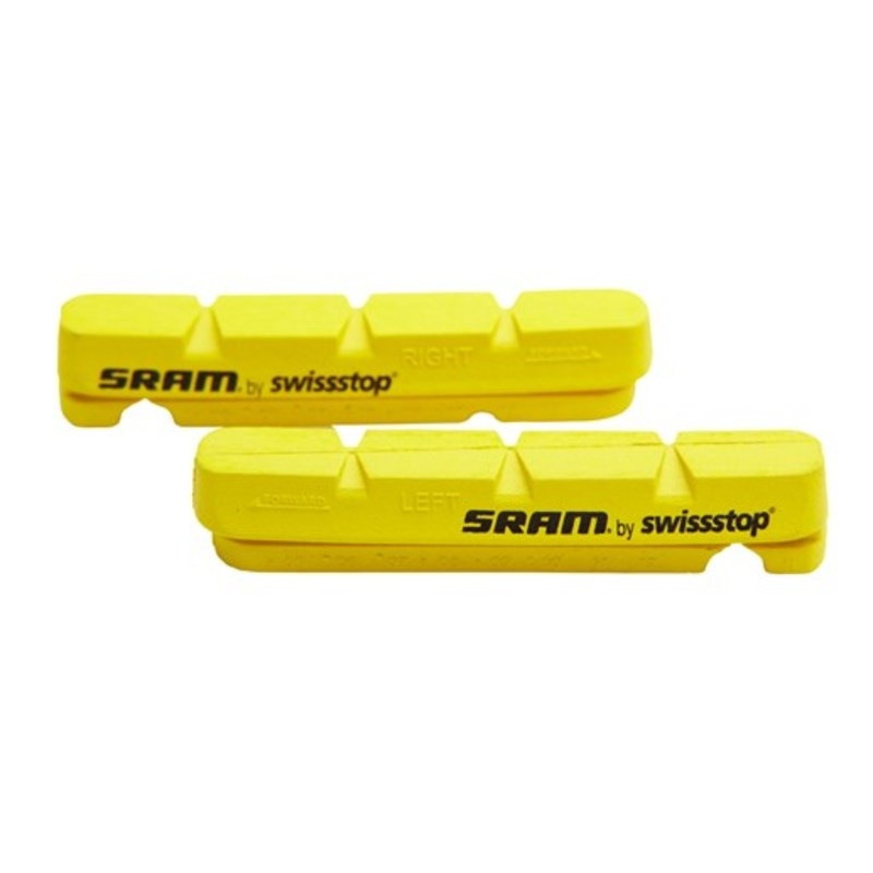 Yellow Swiss Stop Carbon Rim Brake Pad Inserts Road