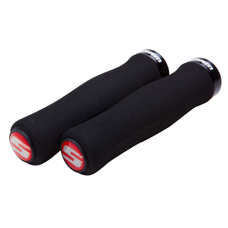 SRAM Foam Contour Lock On Grips 129mm Black/Black Clamps