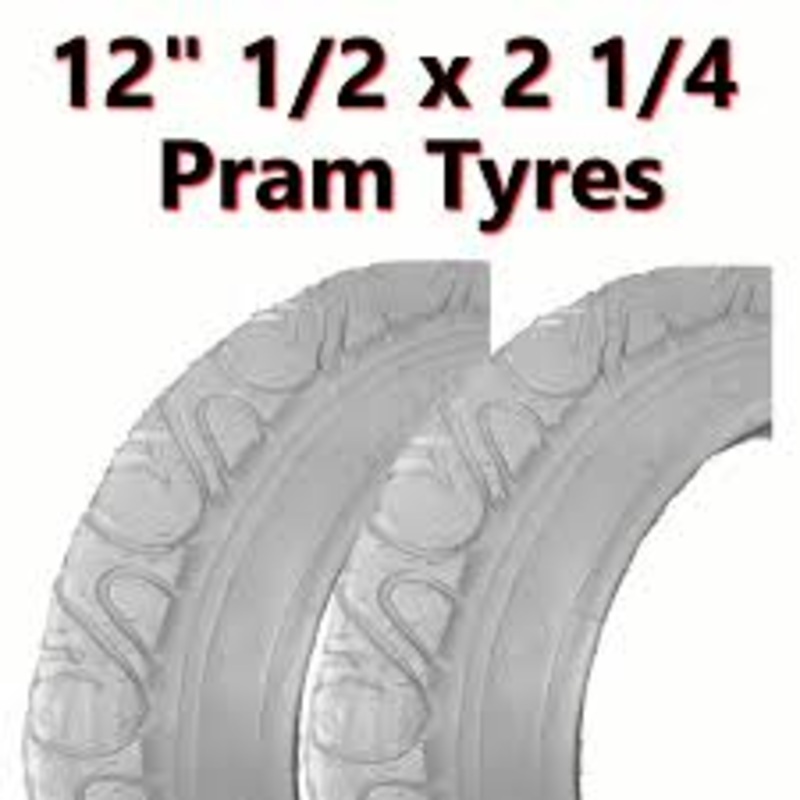TYRE 12.1/2 x 2.1/4 WHITE Smooth, City/Scooter/Pram Tread