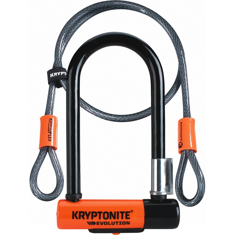 Kryptonite Evolution Mini-7 U-Lock W/ 4′ Flex Cable