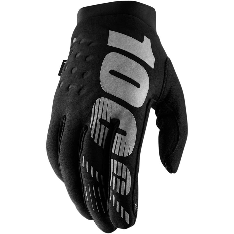 100% Brisker Gloves-Black/Grey-S & M & L & XL & XXL