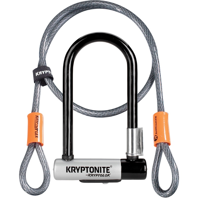 Kryptonite KryptoLok Mini-7 U-Lock W/ 4′ Flex Cable