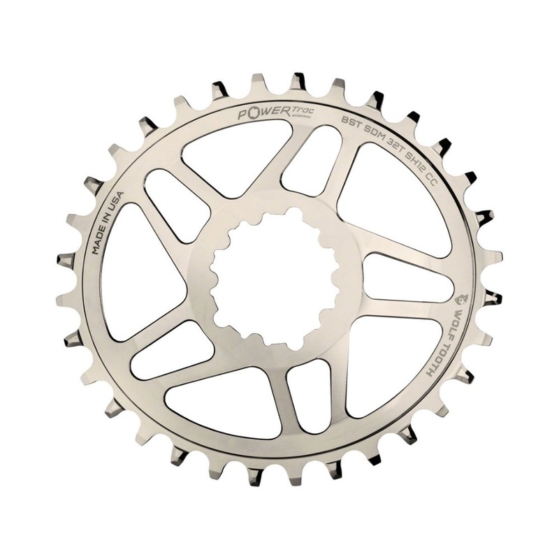 Wolf Tooth Components Elliptical Direct Mount Chainring for SRAM Cranks and Shimano 12spd Hyperglide+ Chains 32t Nickel