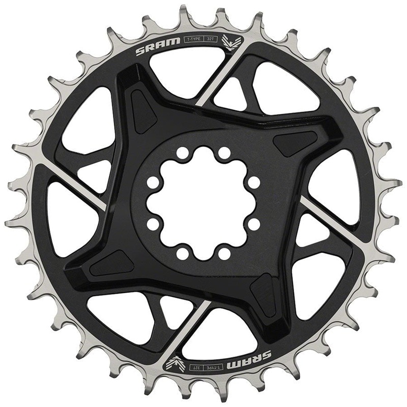 SRAM X0 Eagle T-Type Direct Mount Chainring – 32t, 12-Speed, 8-Bolt Direct Mount, 3mm Offset, Aluminum, Black, D1