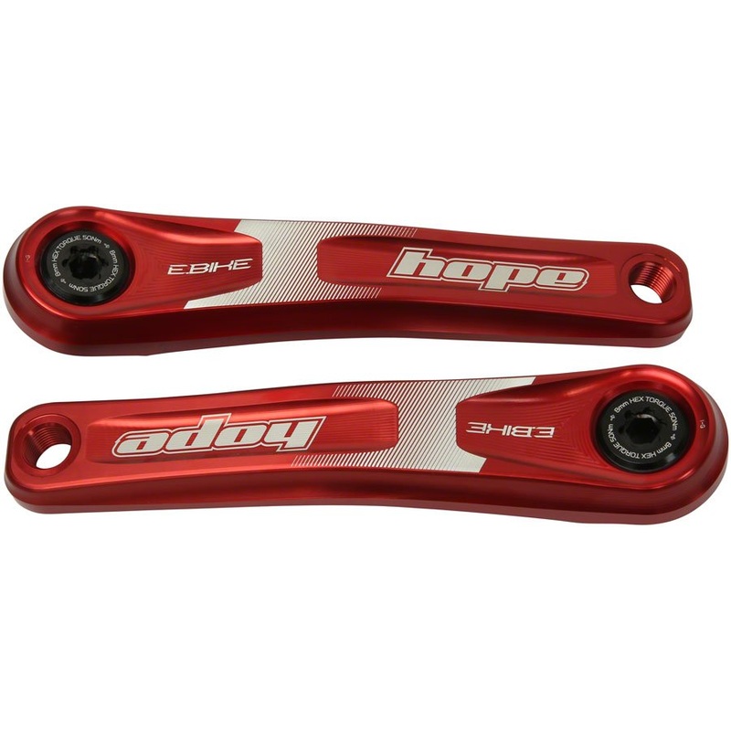 Hope Ebike Crank Arm Set – 165mm ISIS Standard Offset Red