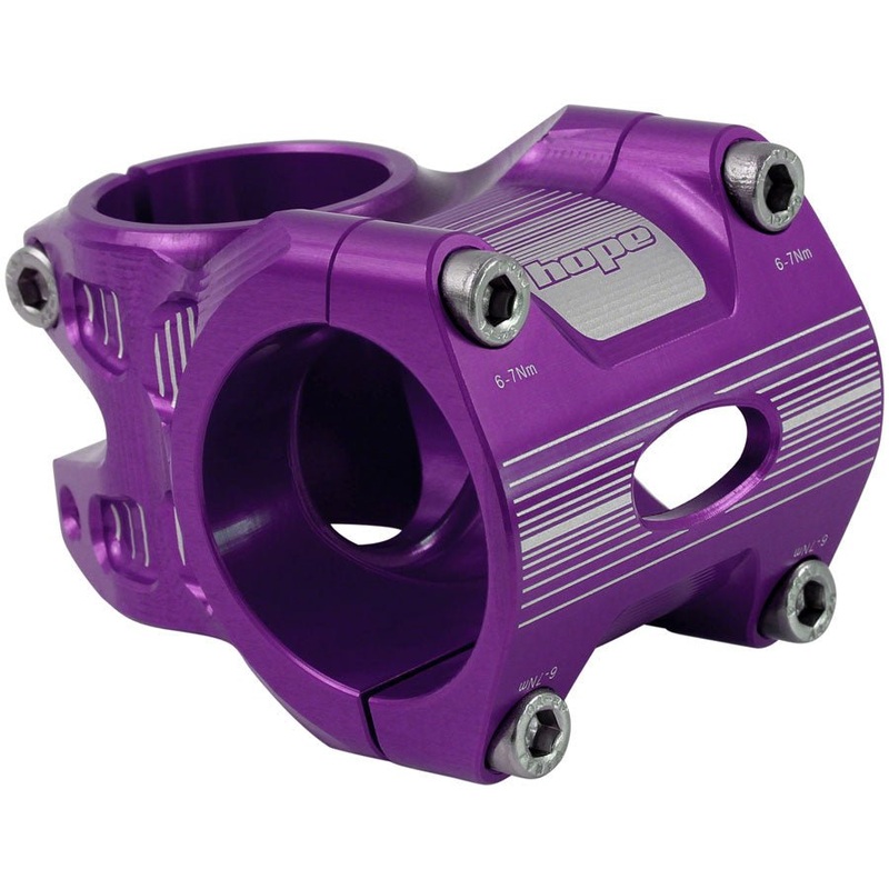 Hope AM/Freeride Stem – 35mm 35 Clamp +/-0 1 1/8 Aluminum Purple