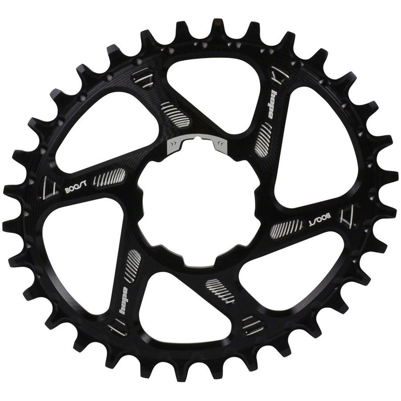 Hope Oval Spiderless Retainer Chainring – 32t Boost Hope Direct Mount Black