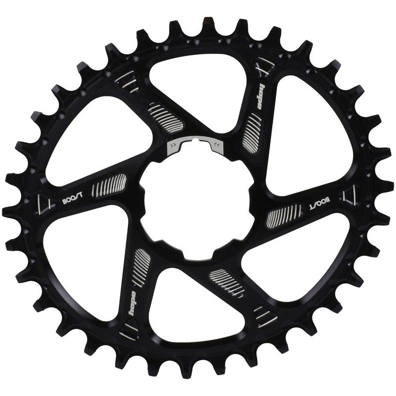 Hope Oval Spiderless Retainer Chainring – 34t Boost Hope Direct Mount Black