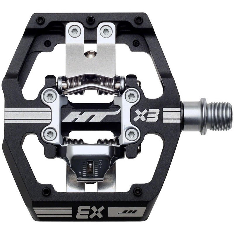 HT Components X3 Pedals – Dual Sided Clipless Platform Aluminum 9/16 BLK