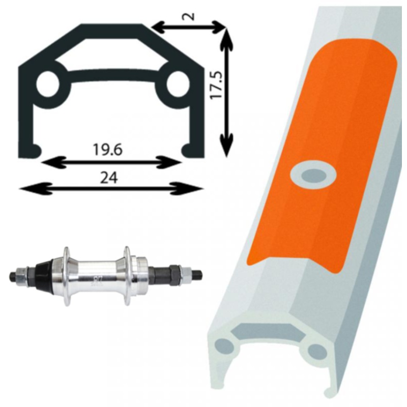Damco Alloy Double Wall 27 Rim Brake Rear Wheel
