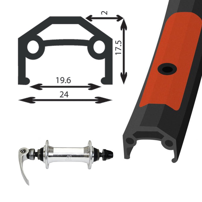 Damco Alloy Double Wall 700C Rim Brake Front Wheel