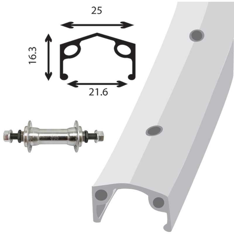 Damco Alloy Single Wall 24 Rim Brake Front Wheel