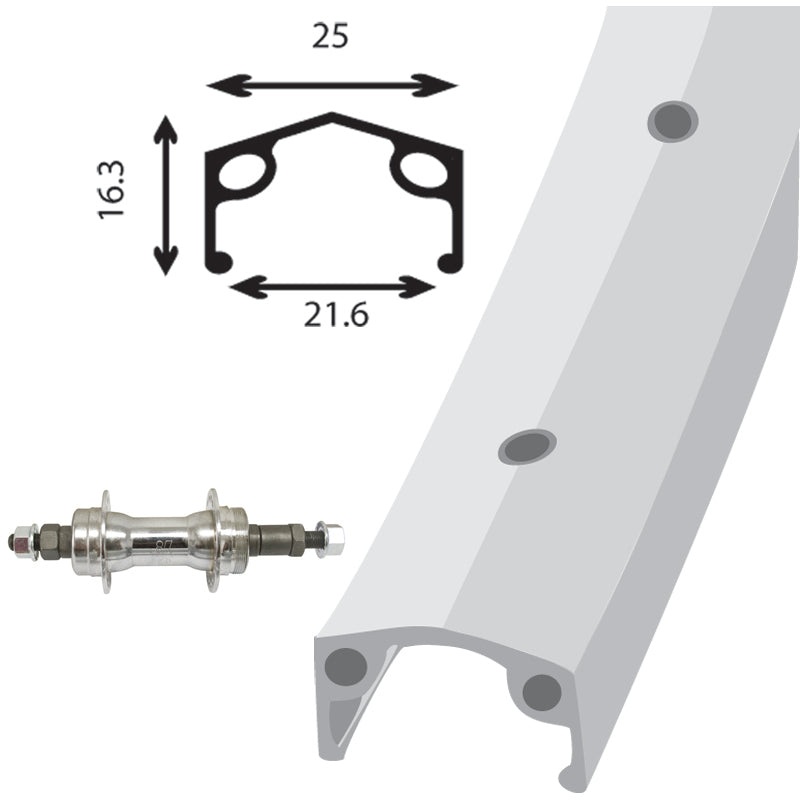 Damco Alloy Single Wall 24 Rim Brake Rear Wheel