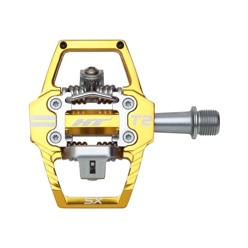 HT Pedals T2-SX Clipless Platform Pedals CrMo – Gold