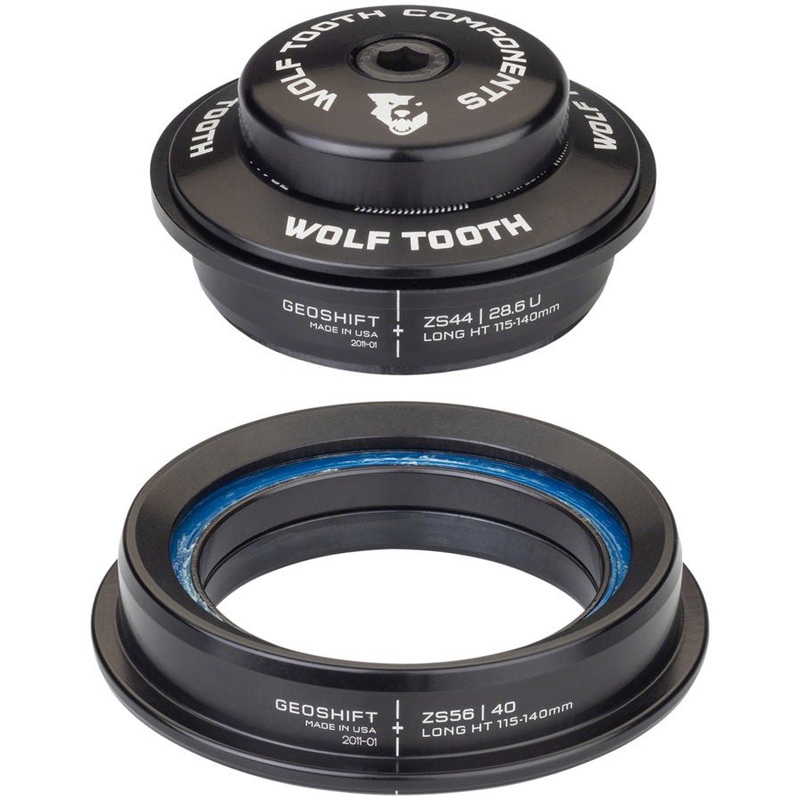 Wolf Tooth GeoShift Performance Angle Headset – 1 Deg Long ZS44/ZS56 Black
