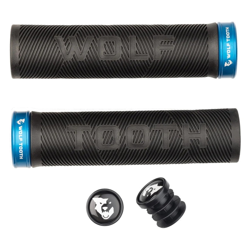 Wolf Tooth Components Echo Lock-On Grip Set – Blk/Blue