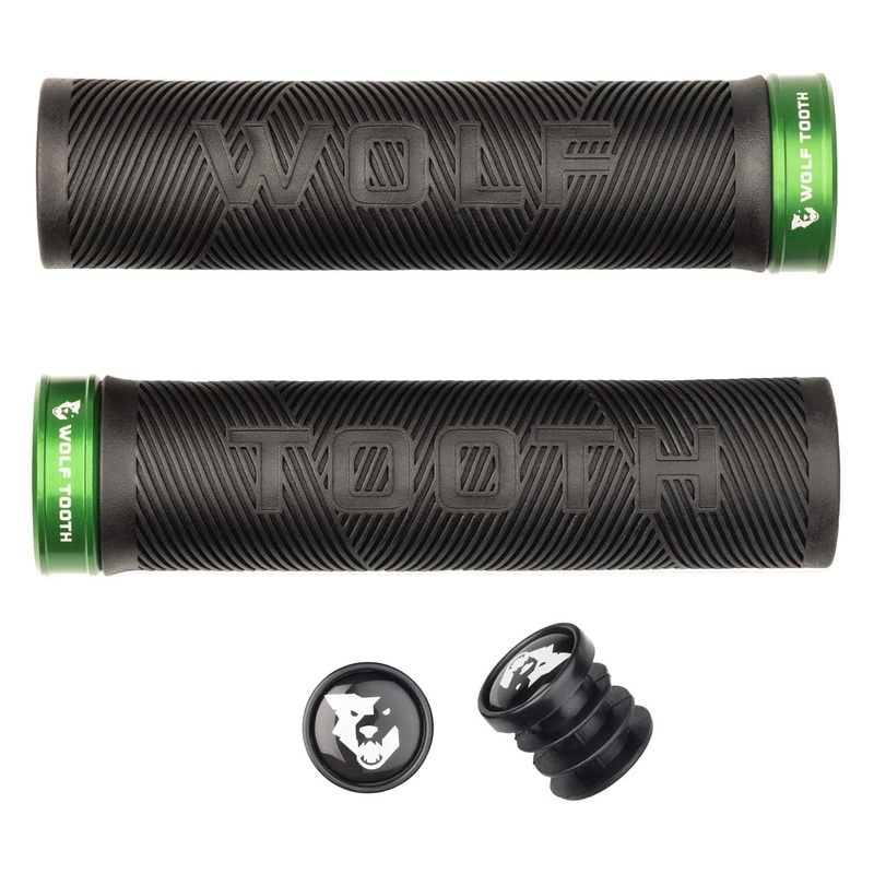 Wolf Tooth Components Echo Lock-On Grip Set – Blk/Green