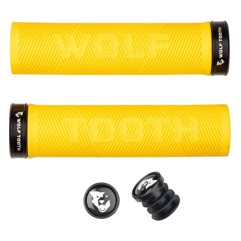 Wolf Tooth Components Echo Lock-On Grip Set – Yellow/Blk