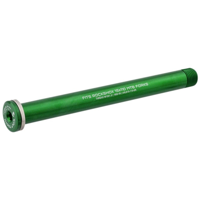 Wolf Tooth Front Thru Axle – RockShox 15x110mm – Green
