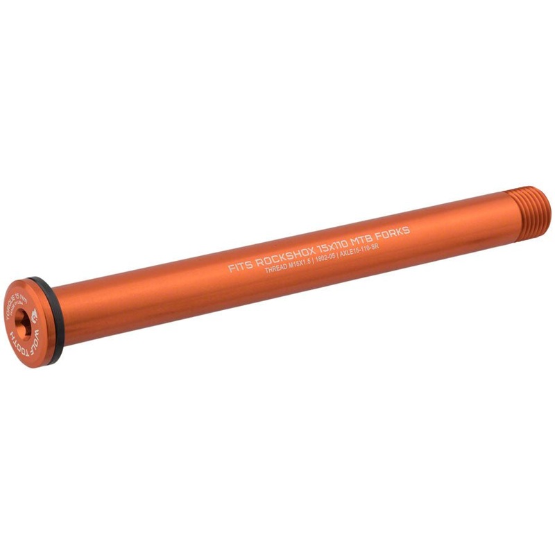 Wolf Tooth Front Thru Axle – RockShox 15x110mm – Orange