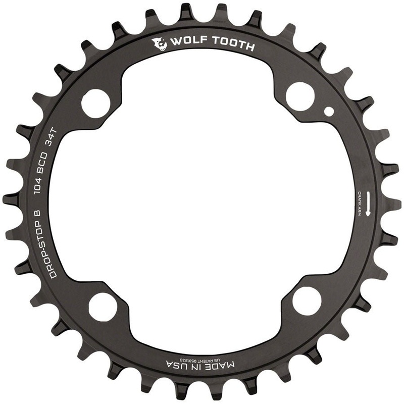 Wolf Tooth 104 BCD Chainring – 30t – 104 BCD 4-Bolt – Drop-Stop B – Black