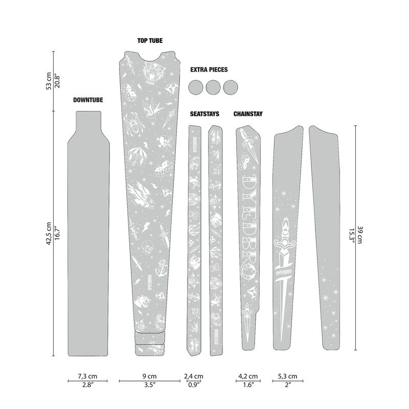 DYEDBRO Gravel Frame Protection – Old School Tattoo White