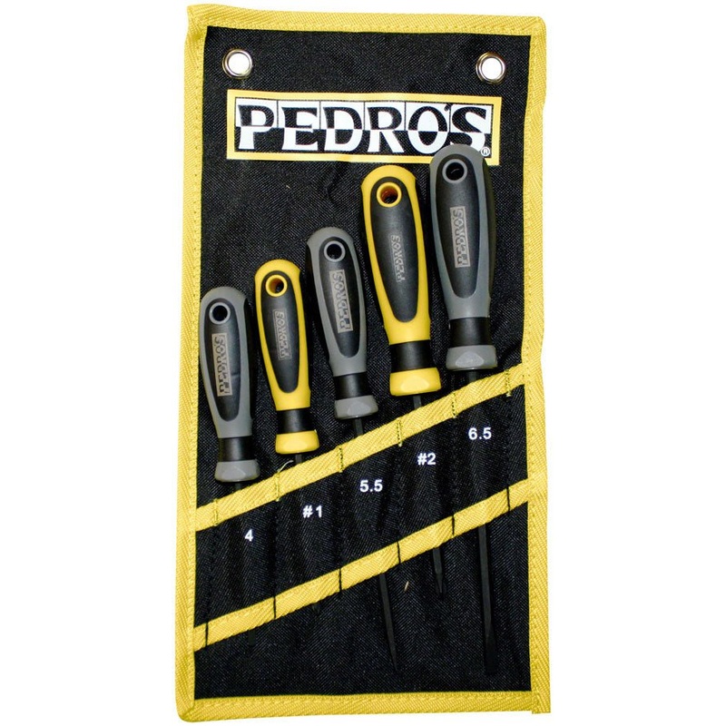 Pedros Screwdriver Set 5-Piece Bicycle Screwdriver Set With Pouch
