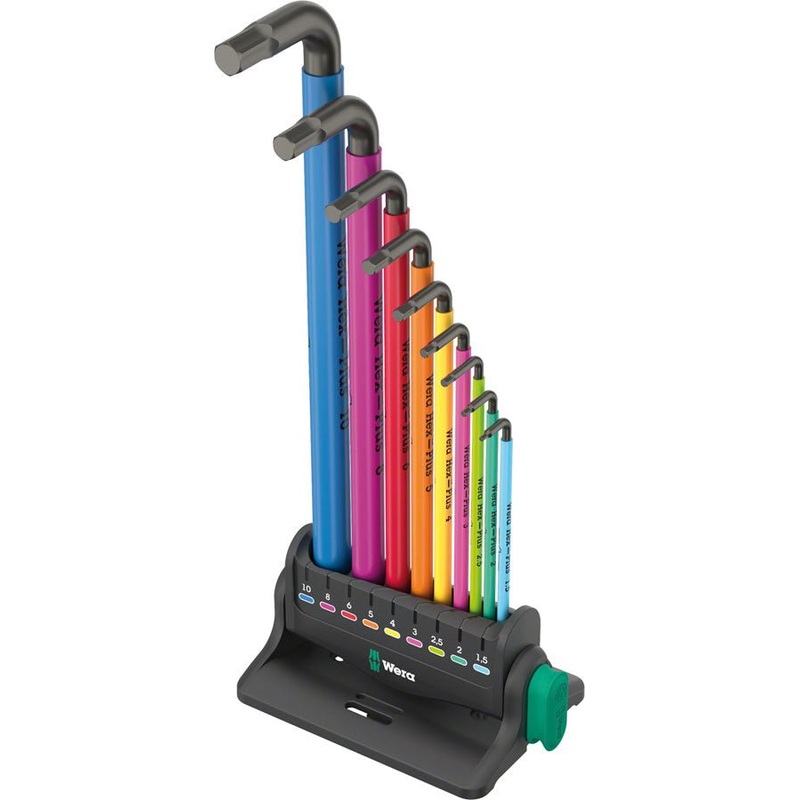 Wera 950/9 Hex-Plus Multicolor 3 L-Key Wrench Set – Metric