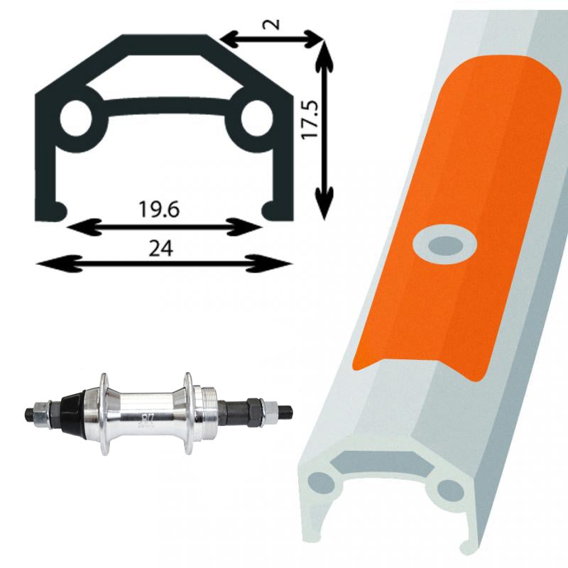 Damco Alloy Double Wall 700C Rim Brake Rear Wheel