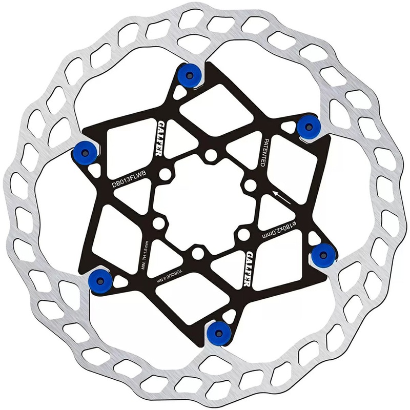 Galfer 180mm Rotor – 6-Bolt – 2.0mm Thick – Floating Wave – Blue