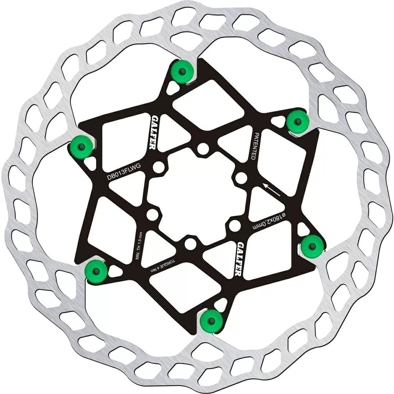 Galfer 180mm Rotor – 6-Bolt – 2.0mm Thick – Floating Wave – Green