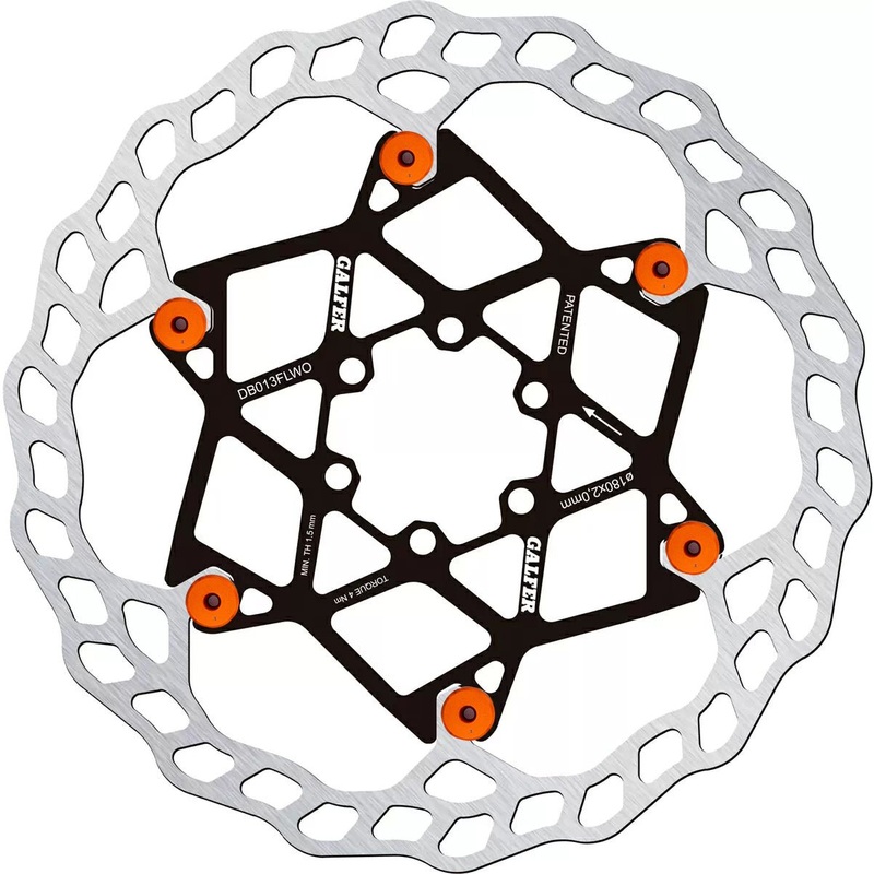 Galfer 180mm Rotor – 6-Bolt – 2.0mm Thick – Floating Wave – Orange