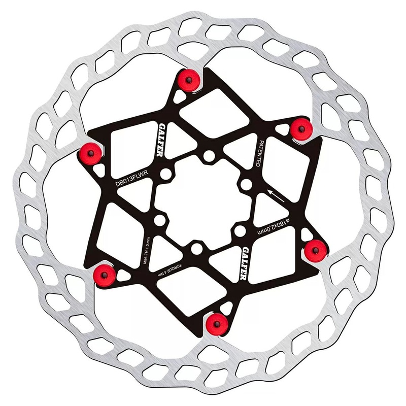 Galfer 180mm Rotor – 6-Bolt – 2.0mm Thick – Floating Wave – Red