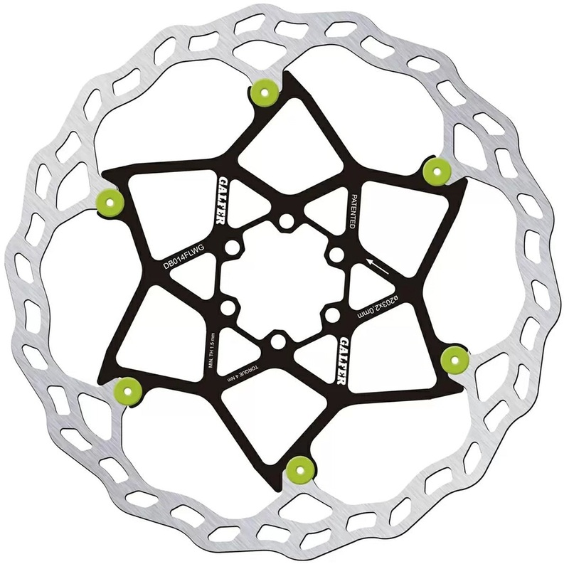 Galfer 203mm Rotor – 6-Bolt – 2.0mm Thick – Floating Wave – Green