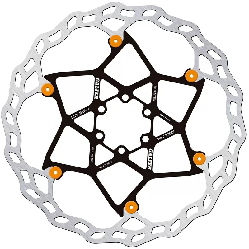 Galfer 203mm Rotor – 6-Bolt – 2.0mm Thick – Floating Wave – Orange
