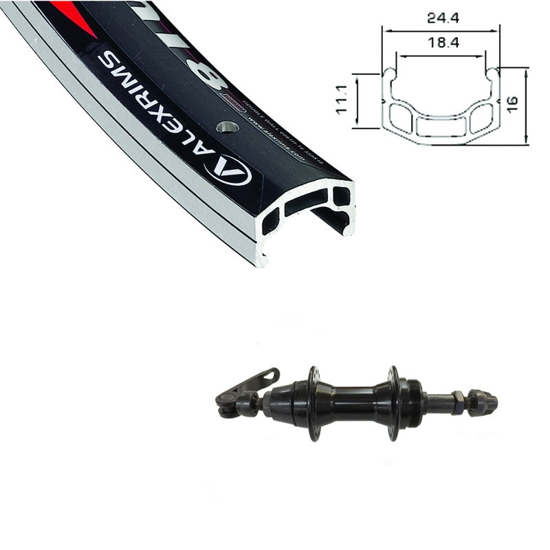 Damco Alexrims DM18 700C Rim Brake Rear Wheel