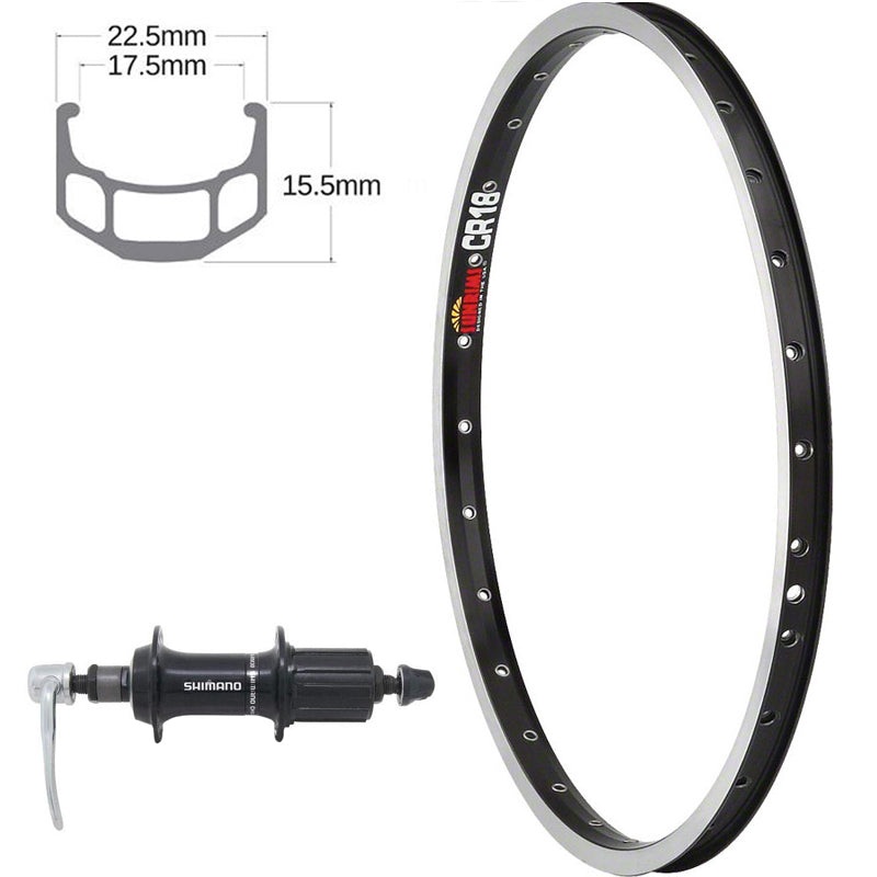 Damco Sunrims CR-18 700C Rim Brake Rear Wheel