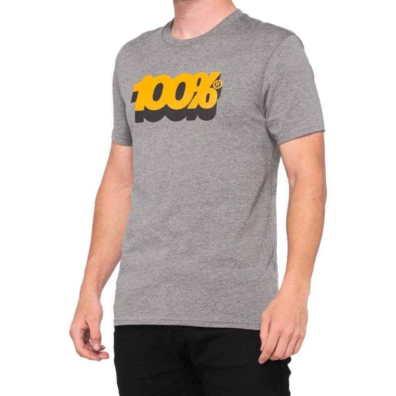 100% Volta Mens SS T-Shirt-SM & MD & LG & XL-Heather Grey