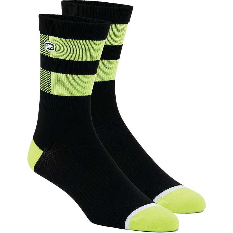 100% Flow Performance Socks-L/XL / 42-46 & S/M / 38-42-Fluro Yellow