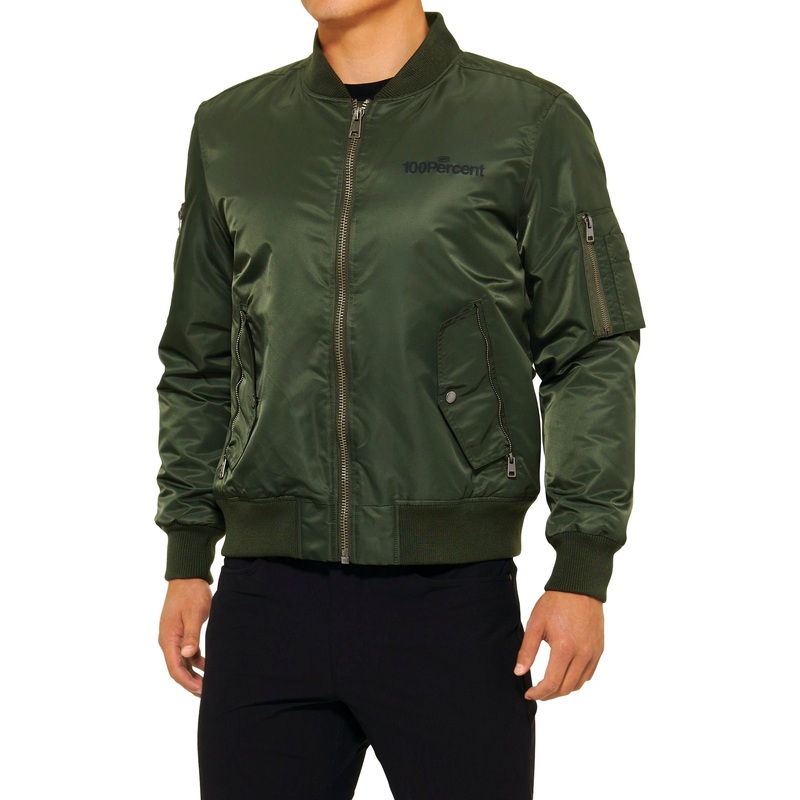 100% Bomber Zip Jacket-SM & MD & LG & XL-Army Green